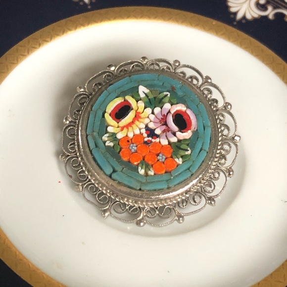 Vintage Jewelry - Vintage Micro Mosaic Brooch